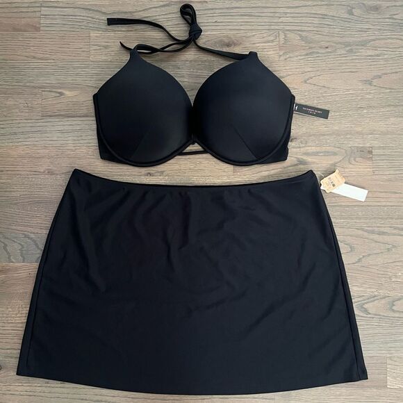 Victorias Secret Set Essentials Bombshell Add-2-Cups Push Up Bikini Top & Skirt - Picture 3 of 7